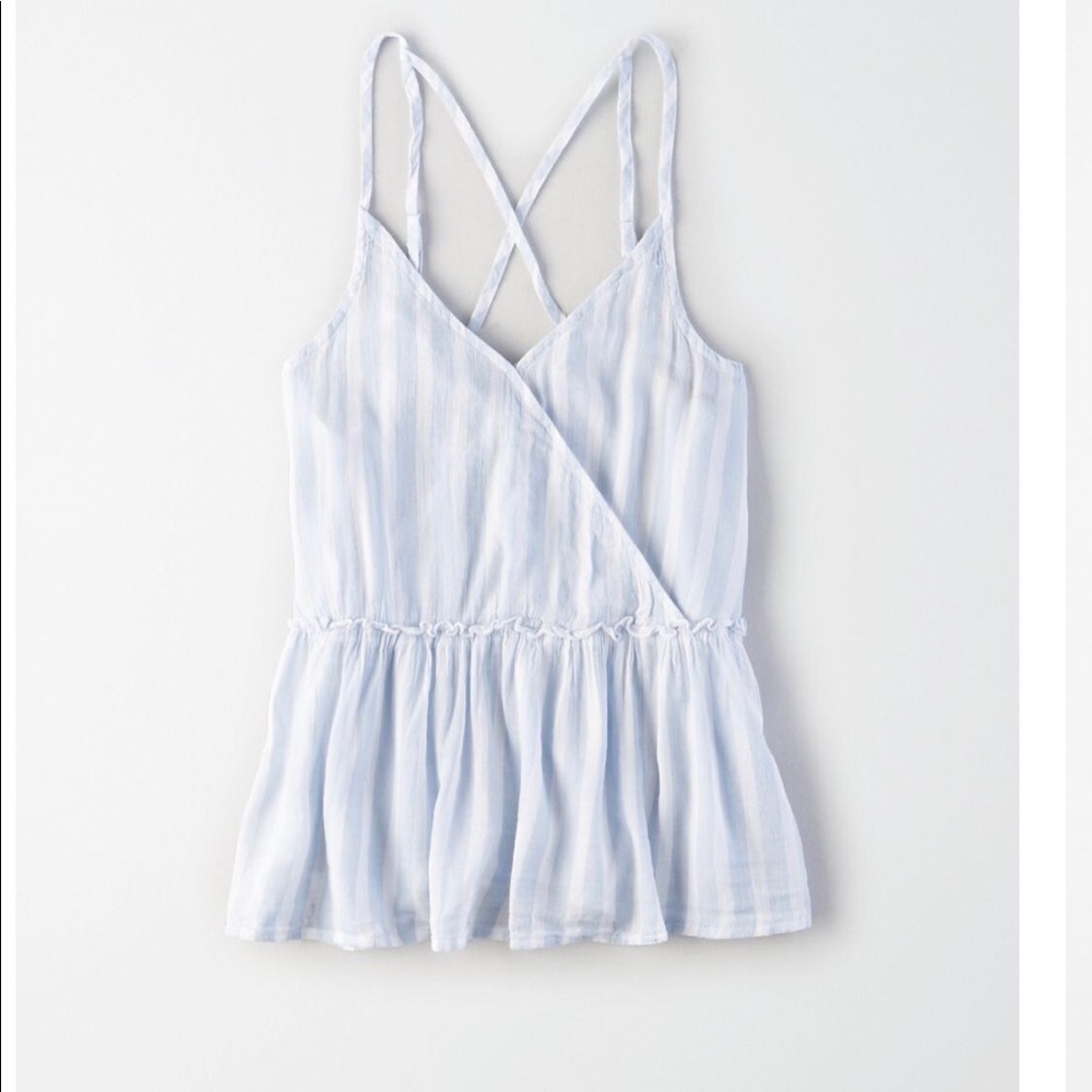 American Eagle Striped Cross Front Cami